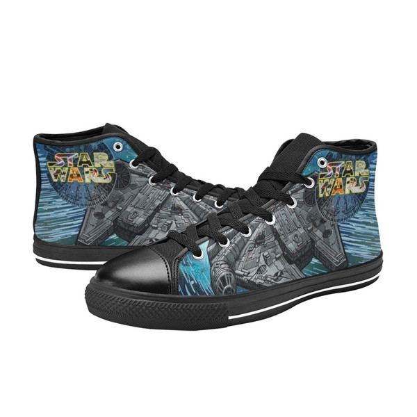 Star Wars High Top Canvas Shoes for Fan, Women and Men, Star Wars High Top Canvas Shoes, Star Wars Sneaker, Star Wars