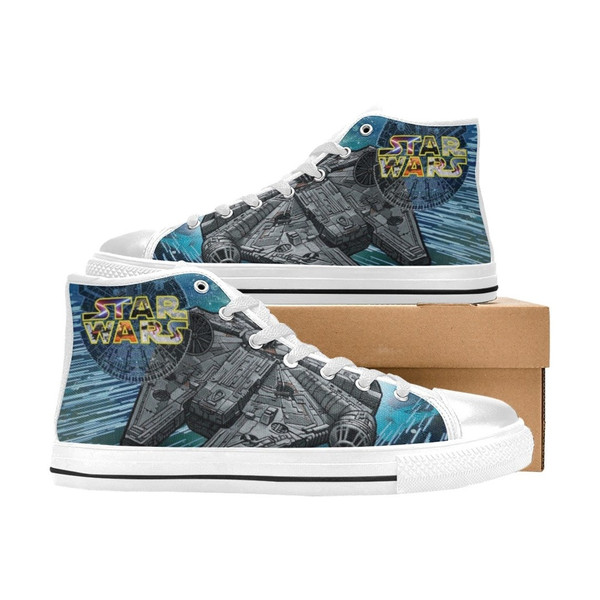 Star Wars High Top Canvas Shoes for Fan, Women and Men, Star Wars High Top Canvas Shoes, Star Wars Sneaker, Star Wars