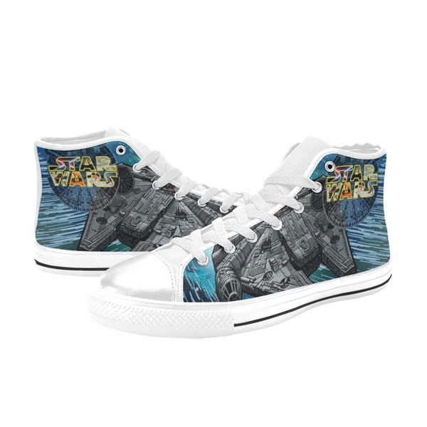 Star Wars High Top Canvas Shoes for Fan, Women and Men, Star Wars High Top Canvas Shoes, Star Wars Sneaker, Star Wars