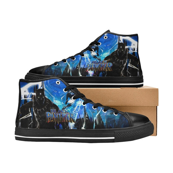 Black Panther High Top Canvas Shoes for Fan, Women and Men, Black Panther High Top Canvas Shoes, Black Panther Shoes