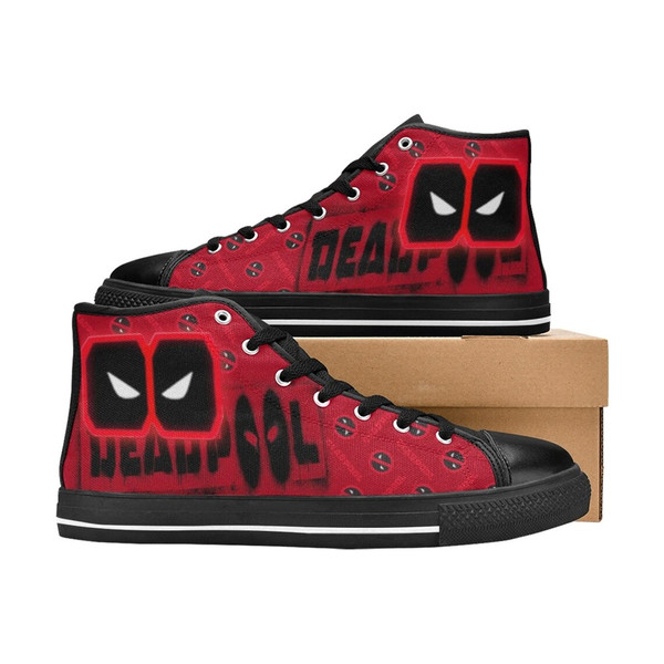 Deadpool High Top Canvas Shoes for Fan, Women and Men, Deadpool High Top Canvas Shoes, Deadpool Sneaker