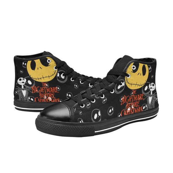 The Nightmare Before Christmas Canvas Shoes for Fan, Women and Men, The Nightmare Before Christmas High Top Canvas Shoes