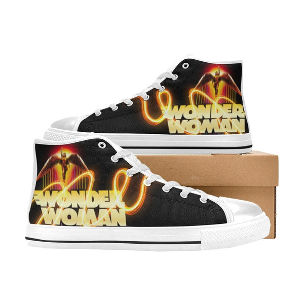 Wonder Woman High Canvas Shoes for Fan, Women and Men, Wonder Woman High Top Canvas Shoes, Wonder Woman DC Comics Shoes