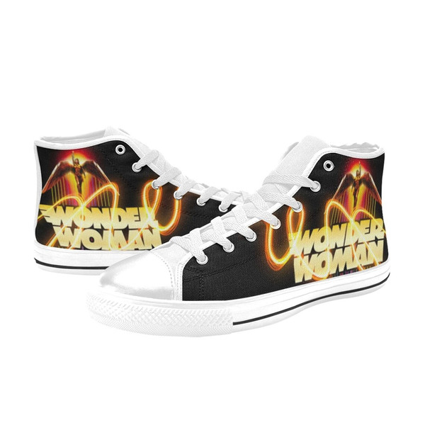 Wonder Woman High Canvas Shoes for Fan, Women and Men, Wonder Woman High Top Canvas Shoes, Wonder Woman DC Comics Shoes