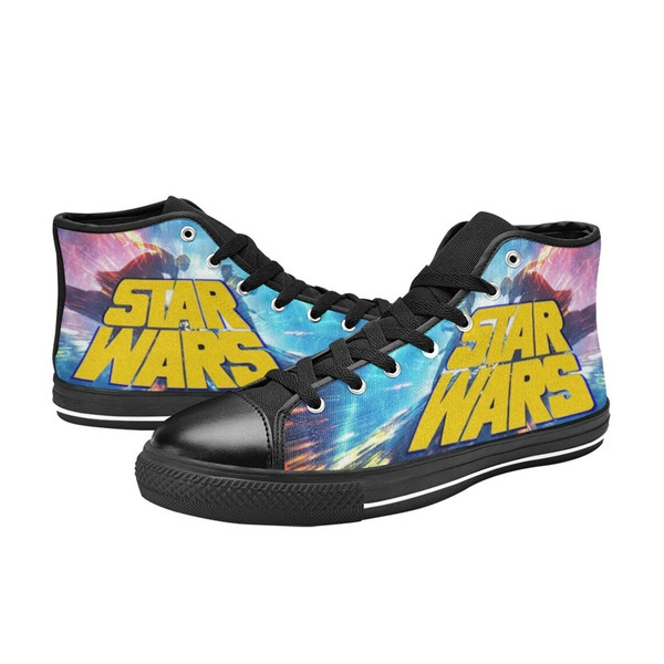 Star Wars Logo High Canvas Shoes for Fan, Women and Men, Star Wars Logo High Top Canvas Shoes, Star Wars Logo Shoes