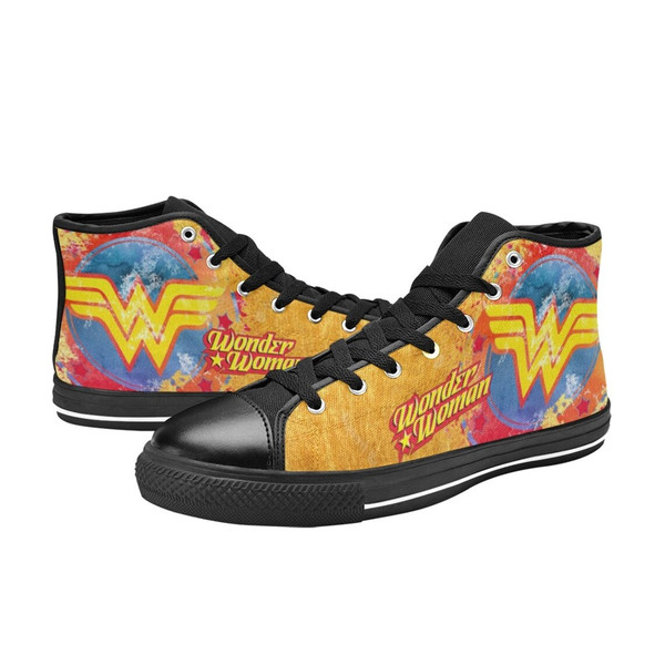 Wonder Woman High Canvas Shoes for Fan, Women and Men, Wonder Woman High Top Canvas Shoes, Wonder Woman DC Comics Shoes