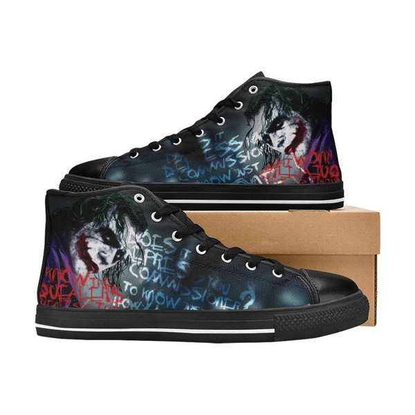 Joker High Canvas Shoes for Fan, Women and Men, Joker High Top Canvas Shoes, Joker DC Comics Sneaker, Joker Shoes