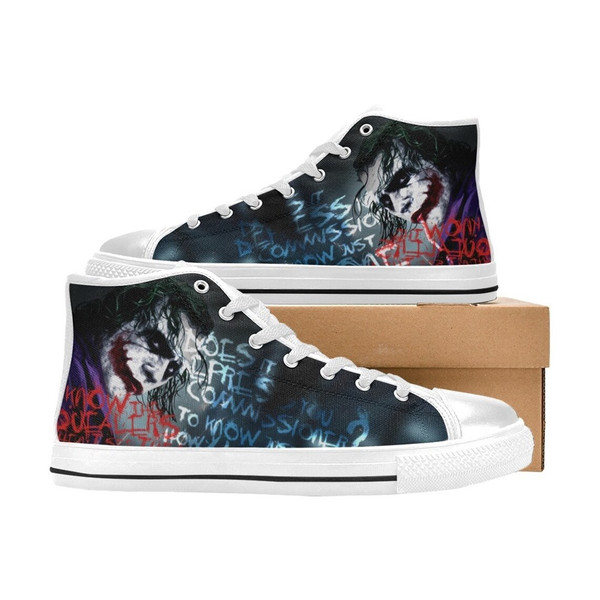 Joker High Canvas Shoes for Fan, Women and Men, Joker High Top Canvas Shoes, Joker DC Comics Sneaker, Joker Shoes