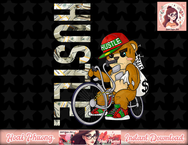 Hustle Teddy on Low Rider Hip Hop Birthday Christmas Gift png, instant download.jpg