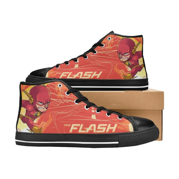 The Flash High Canvas Shoes for Fan, Women and Men, The Flash High Canvas Shoes, The Flash Sneaker, The Flash Marvel