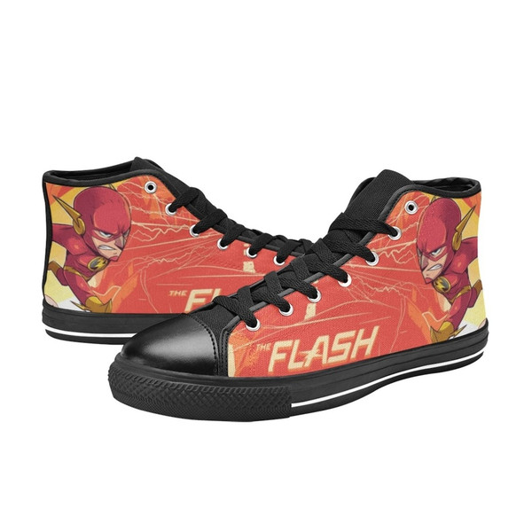 The Flash High Canvas Shoes for Fan, Women and Men, The Flash High Canvas Shoes, The Flash Sneaker, The Flash Marvel