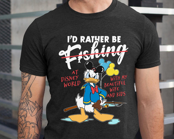 Funny Angry Donald Duck Id Rather Be Fishing Sh - Inspire Uplift