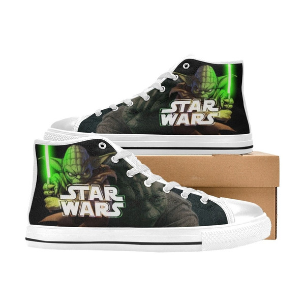 Star Wars Yoda High Canvas Shoes for Fan, Women and Men, Star Wars Yoda High Canvas Shoes, Star Wars Yoda Sneaker