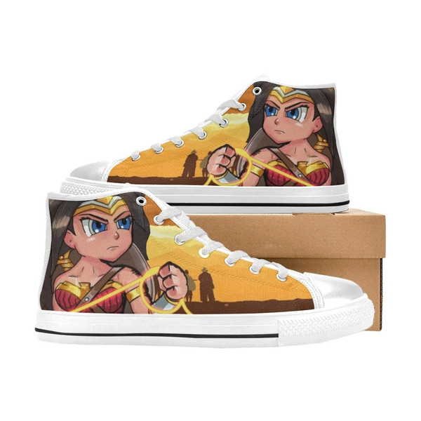 Wonder Woman High Canvas Shoes for Fan, Women and Men, Wonder Woman High Canvas Shoes, Wonder Woman DC Comics Sneaker