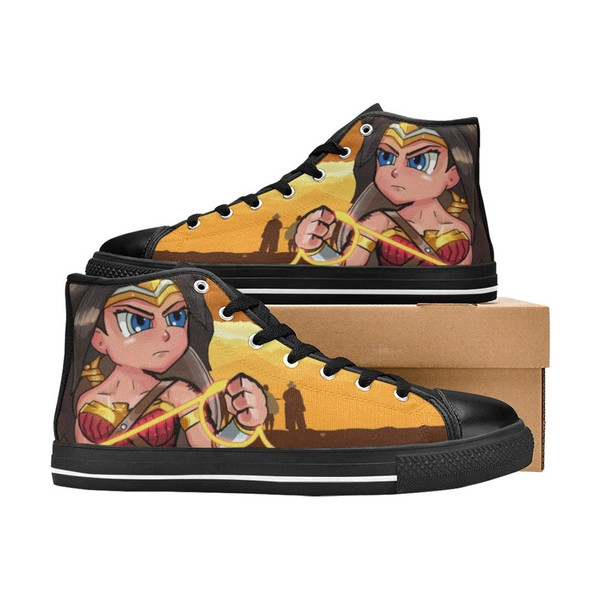 Wonder Woman High Canvas Shoes for Fan, Women and Men, Wonder Woman High Canvas Shoes, Wonder Woman DC Comics Sneaker