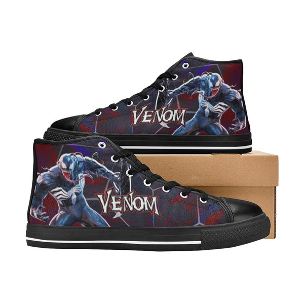 Venom High Canvas Shoes for Fan, Women and Men, Venom High Canvas Shoes, Venom Marvel Sneaker, Venom Marvel Shoes