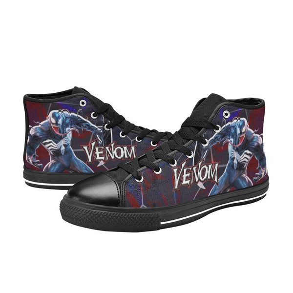 Venom High Canvas Shoes for Fan, Women and Men, Venom High Canvas Shoes, Venom Marvel Sneaker, Venom Marvel Shoes