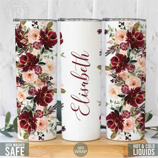 Personalized Floral Tumbler