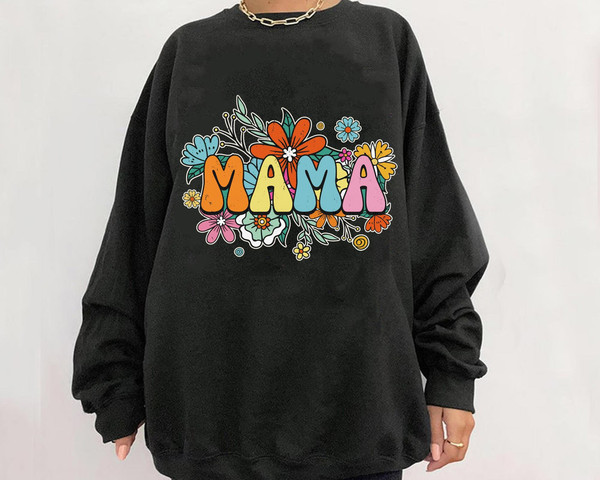 Retro 70s Floral Mama Shirt  Mama Flower T-shirt  Mother's Day 2023  Gift For Mom  Flower Shirt For Mom  Mom Shirt For Mother Day - 4.jpg