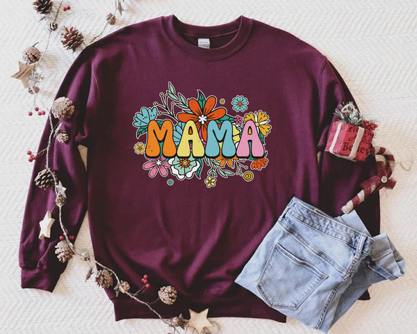 Retro 70s Floral Mama Shirt  Mama Flower T-shirt  Mother's Day 2023  Gift For Mom  Flower Shirt For Mom  Mom Shirt For Mother Day - 5.jpg