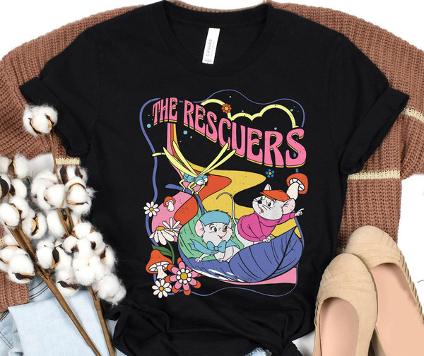 Retro 70s The Rescuers Bernard Bianca Mouse Leaf Boat Shirt  Funny Disney T-shirt  Walt Disney World Shirt  Disneyland Trip Outfits - 5.jpg