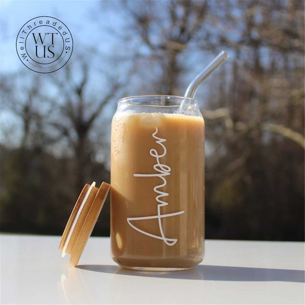 Personalized Iced Coffee Glass