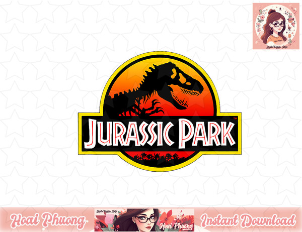 Jurassic Park Classic Logo Red & Orange Gradient png, instant download.jpg