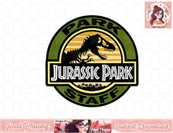 Jurassic Park Left Chest Park Staff Logo Graphic png, instant download.jpg