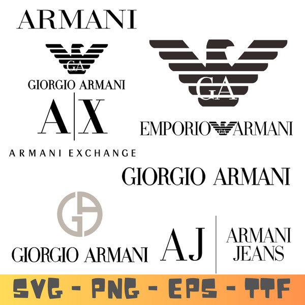 Emporio Armani Logo Brand Clothes Symbol White Design Fashion