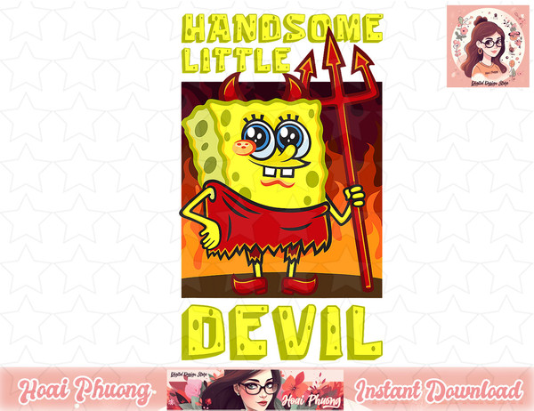 Mademark x SpongeBob SquarePants - SpongeBob Handsome Little Devil Funny Halloween Costume Kids T-Sh copy.jpg