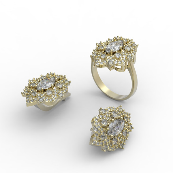 3d model of a jewelry ring and earrings with a large gemstone for printing (4).jpg