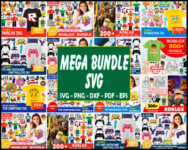 200 Gaming Svg Bundle, Game Svg, Game png, Roblox svg bundle