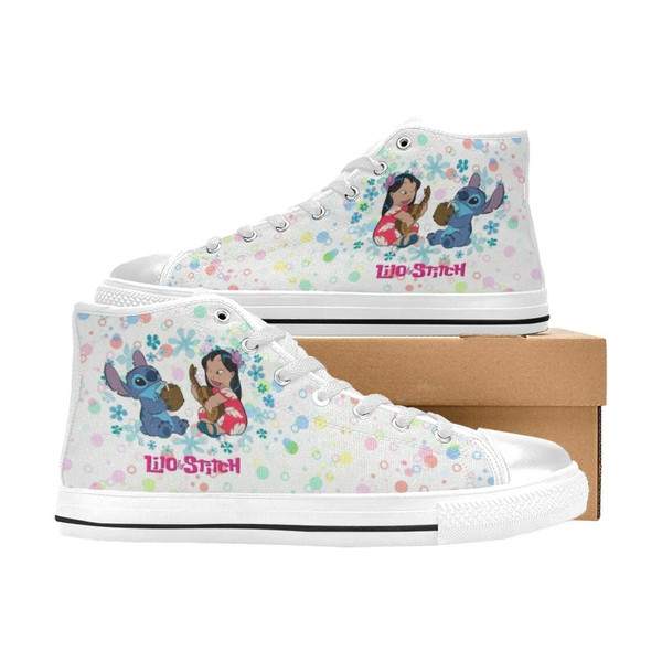 Lilo and Stitch High Canvas Shoes for Fan, Women and Men, Lilo and Stitch High Canvas Shoes, Lilo and Stitch Sneaker