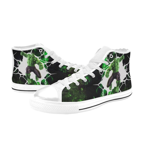 Hulk High Canvas Shoes for Fan, Women and Men, Hulk High Canvas Shoes, Hulk Marvel Sneaker, Hulk Marvel