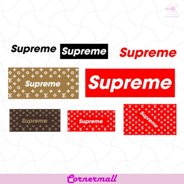 LV Supreme Pattern Bundle Svg, LV Pattern Svg, Supreme Logo - Inspire Uplift