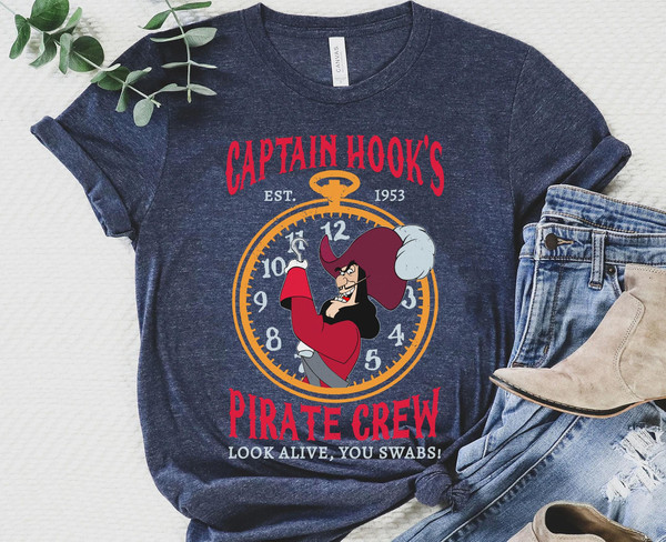Retro Captain Hook Pirate Crew Est 1953 Shirt  Peter Pan Disney Villains T-shirt  Walt Disney World Shirt  Disneyland Trip Outfits - 2.jpg
