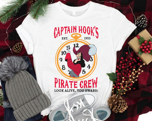 Retro Captain Hook Pirate Crew Est 1953 Shirt  Peter Pan Disney Villains T-shirt  Walt Disney World Shirt  Disneyland Trip Outfits - 3.jpg