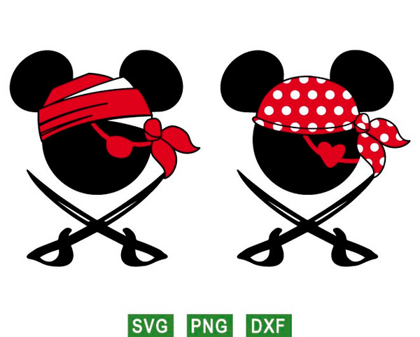Disney Mickey Pirate SVG DXF PNG Cut Files