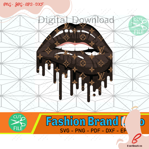 Louis Vuitton Dripping Lips SVG, LV Lips, Louis Vuitton Lips Art, LV Lips  PNG