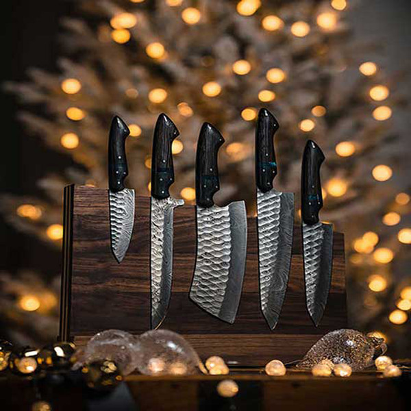 Damascus Chef Vegetable Knives Set 5 Piece-HTT Series