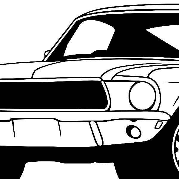Ford Mustang 1968 'Bullitt' vector File Black white vector o - Inspire ...