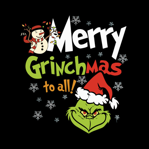 Merry Grinchmas to All Png, Grinch Christmas Gift, Santa Gri