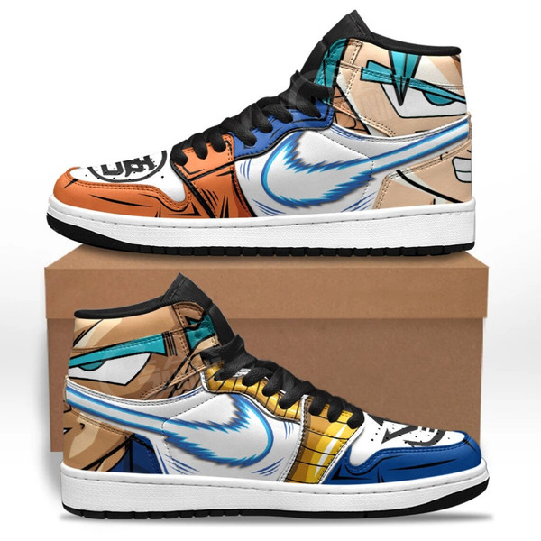 Goku and Vegeta Canvas Shoes for Fan, Women and Men, Dragon Ball Z High Canvas Shoes, Goku and Vegeta Sneaker