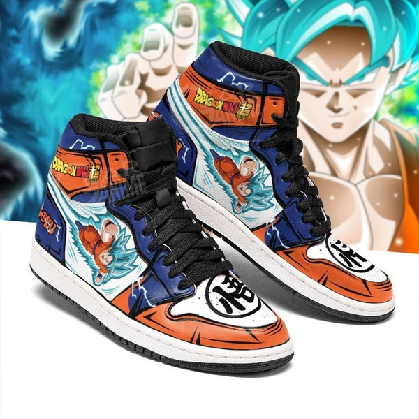 Goku Saiyan Blue Canvas Shoes for Fan, Women and Men, Dragon Ball Z High Canvas Shoes, Goku Saiyan Blue Sneaker