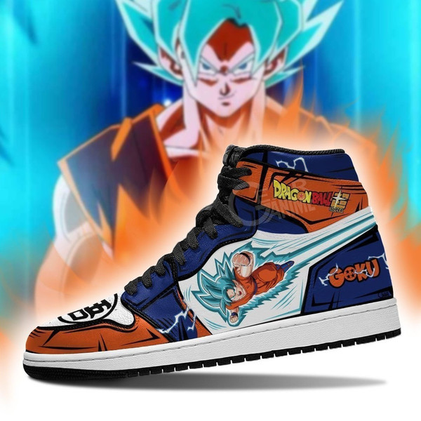 Goku Saiyan Blue Canvas Shoes for Fan, Women and Men, Dragon Ball Z High Canvas Shoes, Goku Saiyan Blue Sneaker