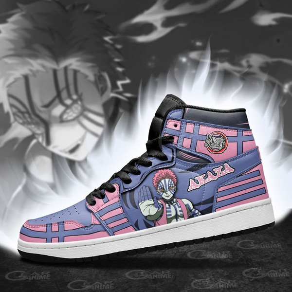 Akaza High Canvas Shoes for Fan, Women and Men, Demon Slayer High Canvas Shoes, Demon Slayer Akaza Sneaker