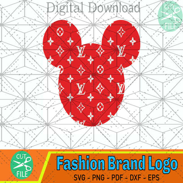 Heart with Louis Vuitton Pattern SVG