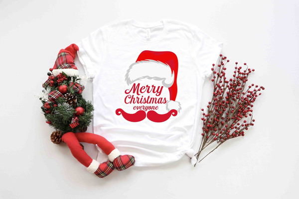 Merry Christmas Santa Shirt, Joyful Believe Mistletoe Blessing Friends Snow Noel Shirt, Snow Flake Shirt, Christmas Winter Shirt, Xmas Shirt - 1.jpg