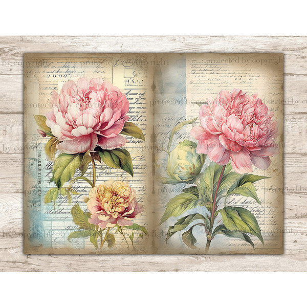 Vintage Rose Paper Pack 8.5 X 11 Inches Printable Collage -    Printable collage sheet, Digital scrapbook paper, Digital collage sheets