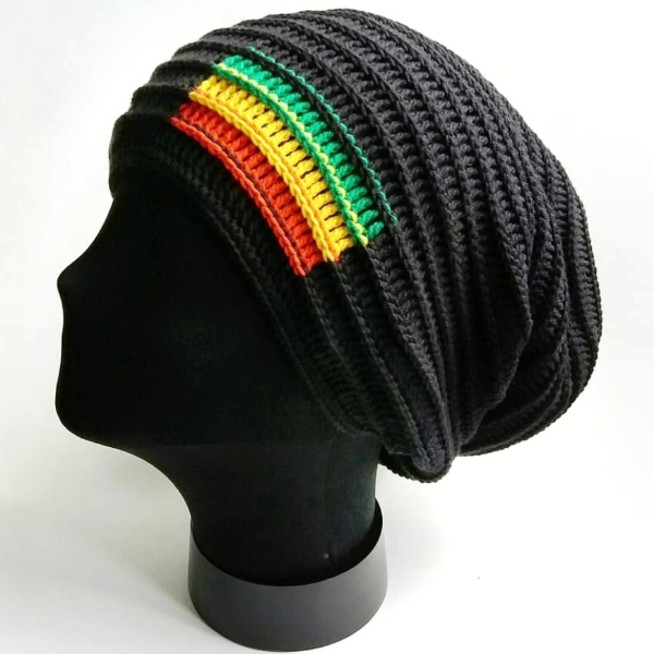 black rastafarian hat